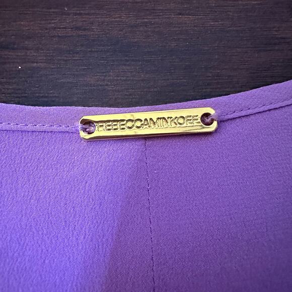 Rebecca Minkoff purple studded shift silk mini dress size 6 - Picture 7 of 12